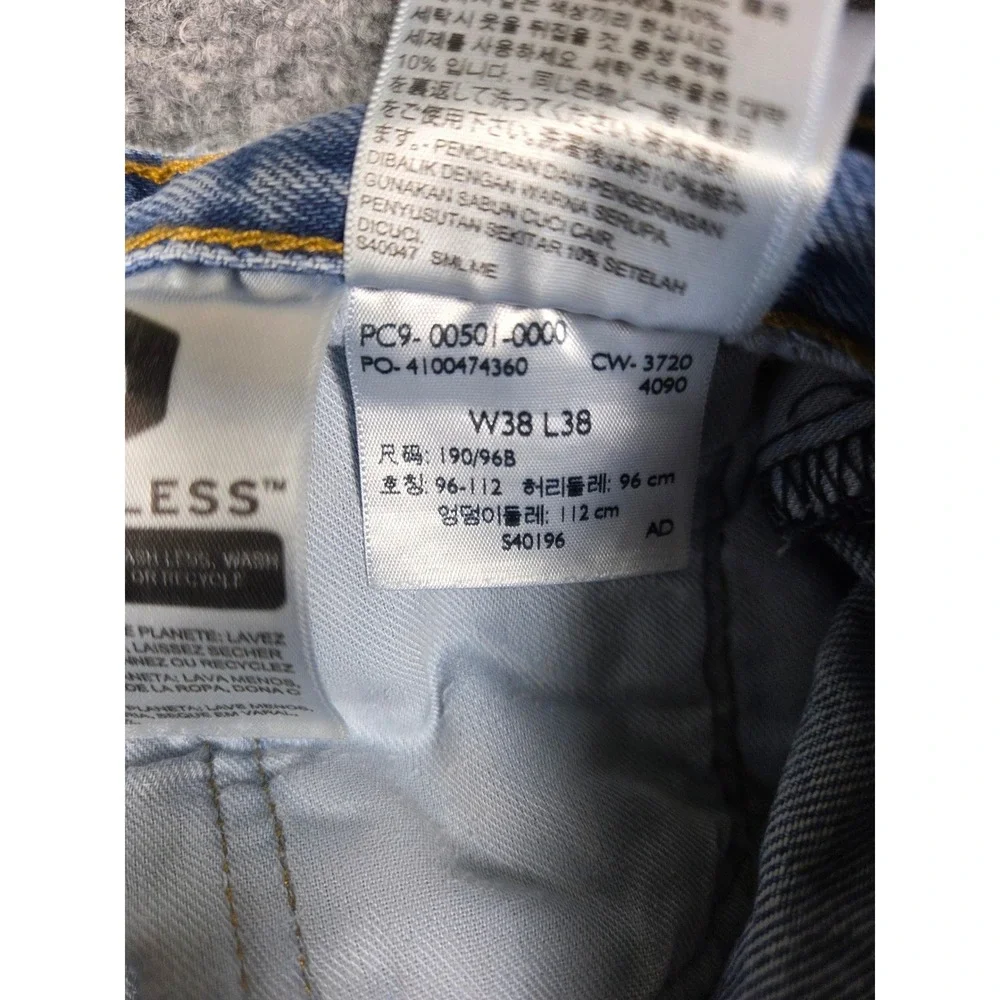 Levi's 501 Original Fit Jeans Mens 38x38 Blue Straight Leg Button Fly Denim 88/6